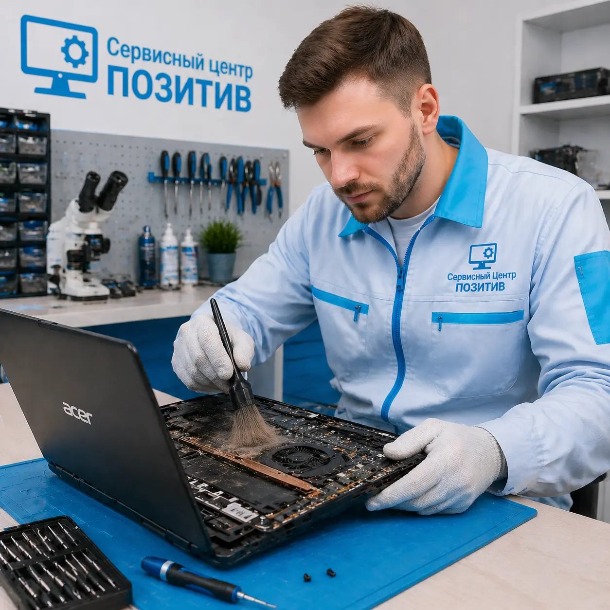 Чистка ноутбука Acer от пыли во Владимире | Замена термопасты